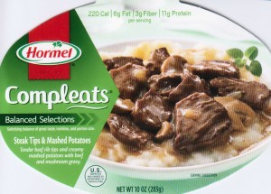 Hormel Compleats Balanced Selections Steak Tips and Mashed Potatoes