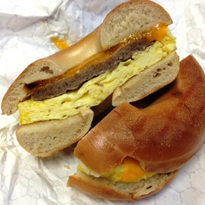 Eignstein Bros Turkey Sausage & Cheddar Egg Bagel