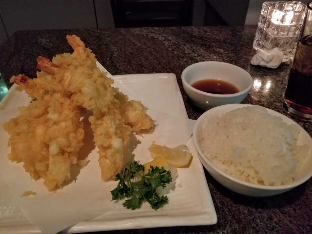 tempura shrimp and rice