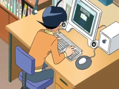 Sgt. Frog Fuyuki computer work